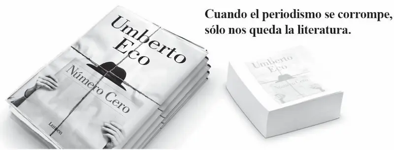 Flyer Número Cero de Umberto Eco - Foto: http://www.wazogate.com