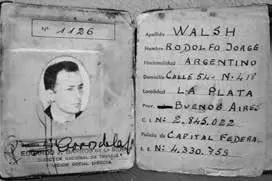 Carnet nacional de periodista profesional de Rodolfo Walsh - Foto: http://www.eltubazodigital.com