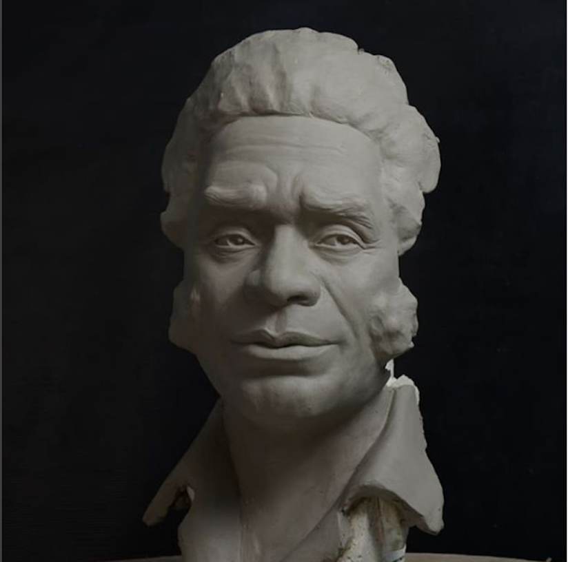 Escultura de Manuel Zapata Olivella en cerámica. Autor: Adriano Ríos Sossa. Foto: https://www.instagram.com/p/Blu_0O3hYlc/?taken-by=adriano_rios_sossa