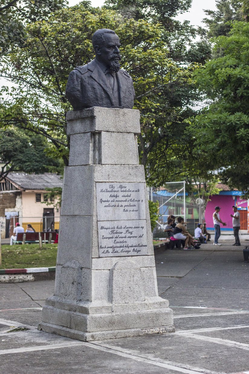 Busto del General José Eloy Alfaro, ubicado en el Parque del Barrio Obrero de Cali. Foto: Óscar Hembert Moreno Leyva.