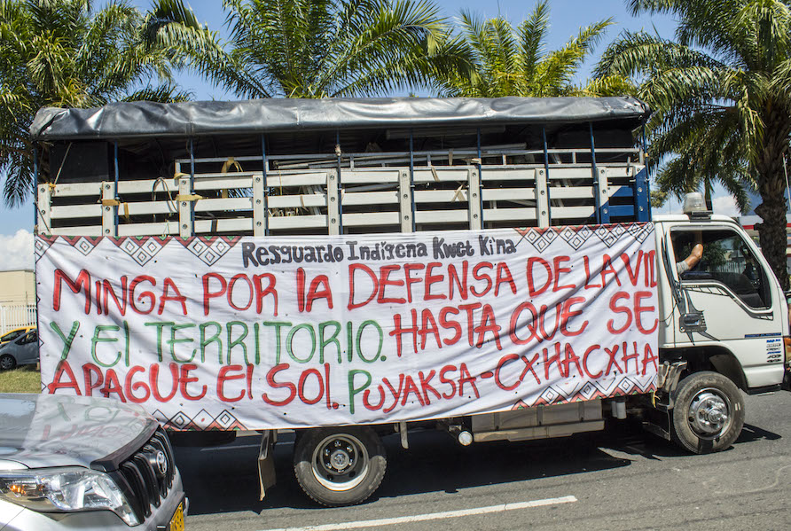 Minga Indígena 2020 en la ciudad de Cali. Foto: Fabio Steven González.