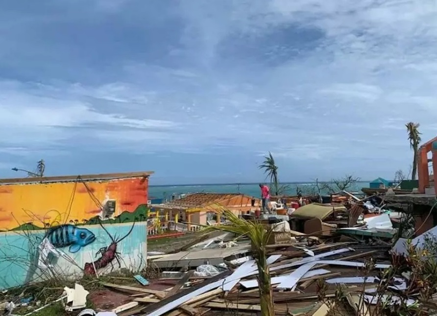 Providencia tras el paso del huracán Iota. Foto: Fuerza Aérea. Tomada de: https://www.rcnradio.com/colombia/caribe/duras-imagenes-la-destruccion-de-providencia-por-el-huracan-iota