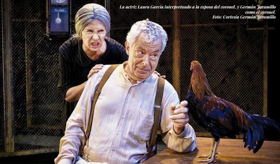 La actriz Laura García interpretando a la esposa del coronel y Germán Jaramillo como el coronel. Foto: Cortesía Germán Jaramillo