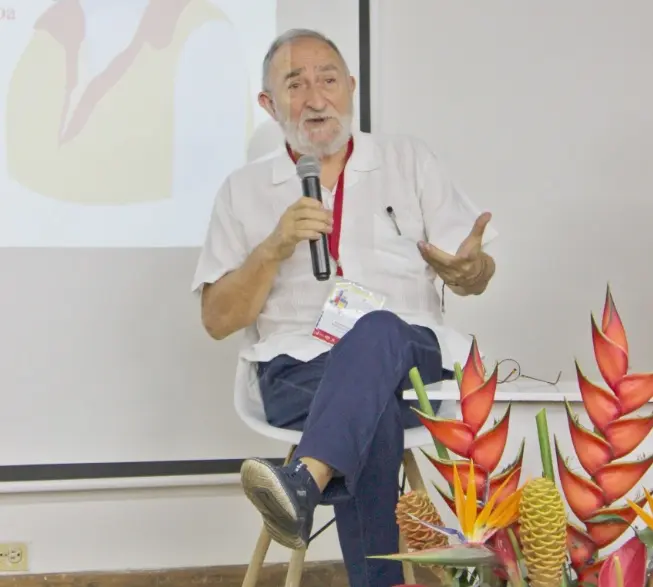 Fabio Rodríguez Amaya, autor de Abuelo Macedonio, en el XIII Simposio Internacional Jorge Isaacs La Patria Literaria. Foto: Centro Virtual Isaacs. 