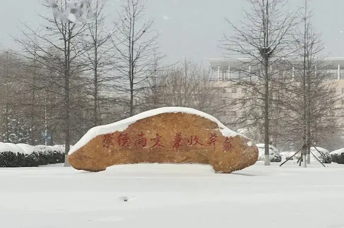Universidad de Lenguas Extranjeras de Dalian en invierno. Fuente: https://www.sohu.com/a/745674619_121124029 