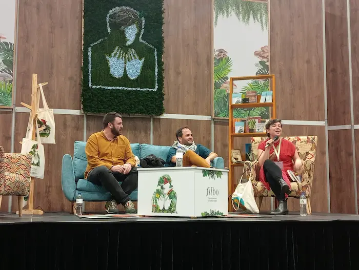 Matías Godoy, Juan Cárdenas y Laura Ortiz. Foto: Jessica Hurtado Carvajal. 