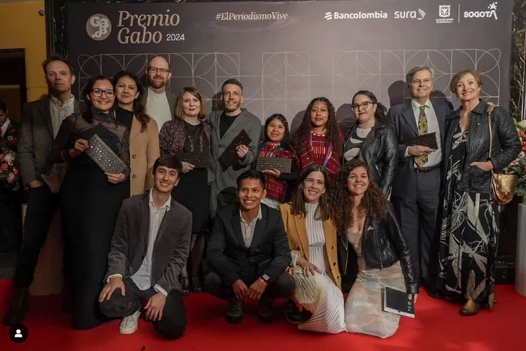 Ganadoras y ganadores del Premio Gabo 2024. Teatro Jorge Eliécer Gaitán, Bogotá. Foto: Festival Gabo. 