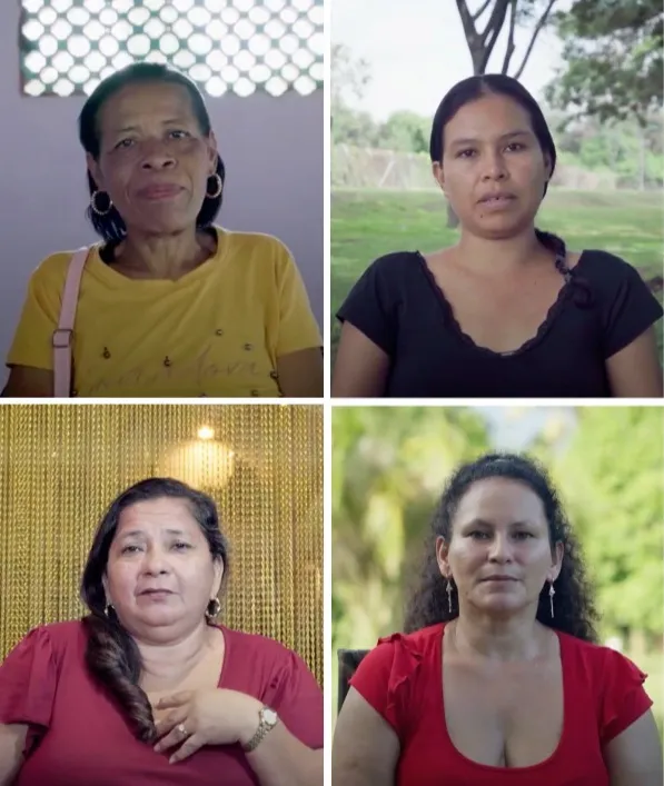 Las protagonistas del documental. Arriba, de izquierda a derecha: Herminia Jiménez Quiñones y Daniela Andrea Mostazilla. Abajo, de izquierda a derecha: Gladys Victoria Vargas Jaimes y Omaira García Soto. Foto: unidadbusqueda.gov.co 