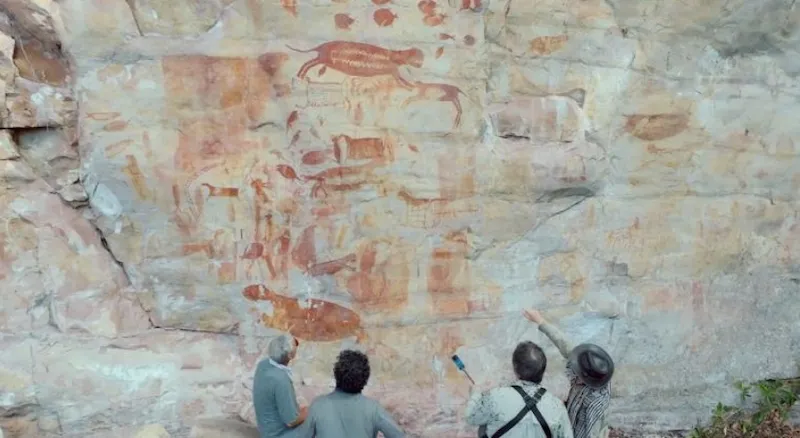 Arte rupestre encontrado en Chiribiquete. Foto: RTVC.