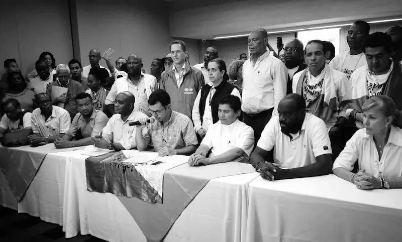 Acuerdo entre gobierno y líderes del paro cívico de Buenaventura luego de 22 días - Foto: Gobernación del Valle del Cauca.