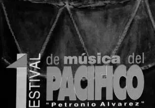 Afiche promocional del primer Festival de Música del Pacífico Petronio Álvarez, realizado en 1997.