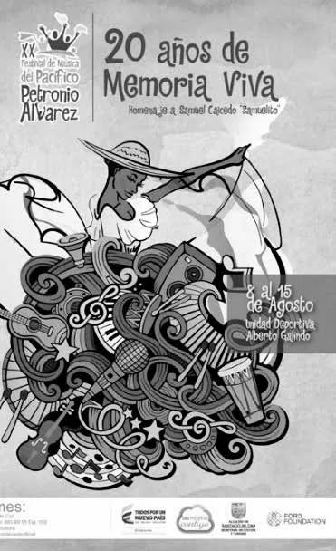 Afiche promocional del Festival de Música del Pacífico Petronio Álvarez, realizado en 2016.