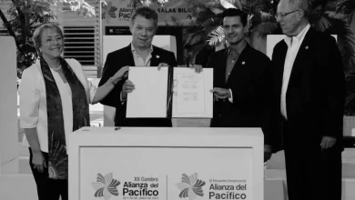 De izquierda a derecha: Los Presidentes de la República de Chile, Michelle Bachelet Jeria; de la República de Colombia, Juan Manuel Santos Calderón; de los Estados Unidos Mexicanos, Enrique Peña Nieto; y de la República del Perú, Pedro Pablo Kuczynski Godard. Cali, 30 de junio de 2017. XII Cumbre de la Alianza del Pacífico. - Foto: alianzapacifico.net