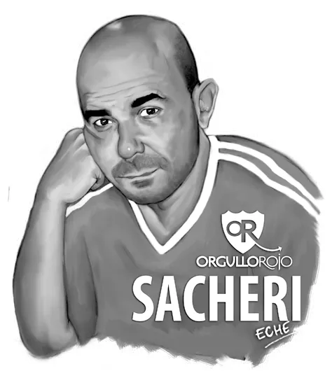 Eduardo Sacheri dibujado por Eche Ilus - Foto: http://echeilus.blogspot.com.co