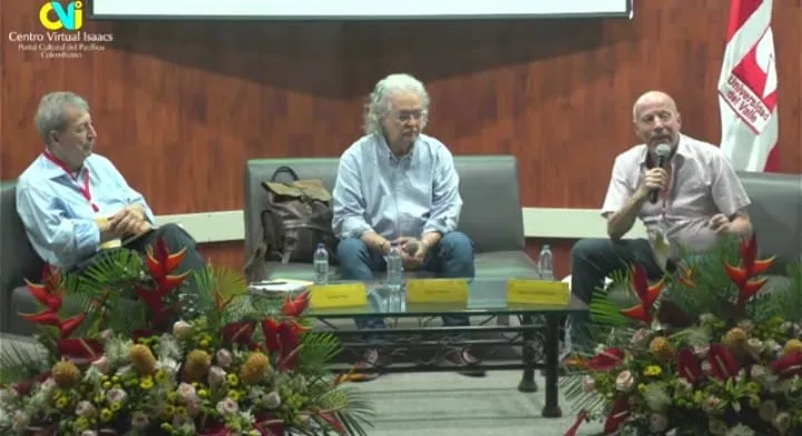 Hernán Toro, Edgar Collazos y Juan Fernando Merino. Foto: Centro Virtual Isaacs.