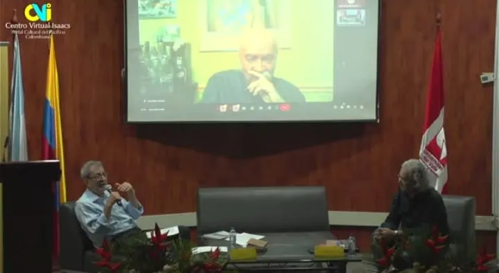 Hernán Toro, Edgar Collazos y Armando Romero. Foto: Centro Virtual Isaacs.