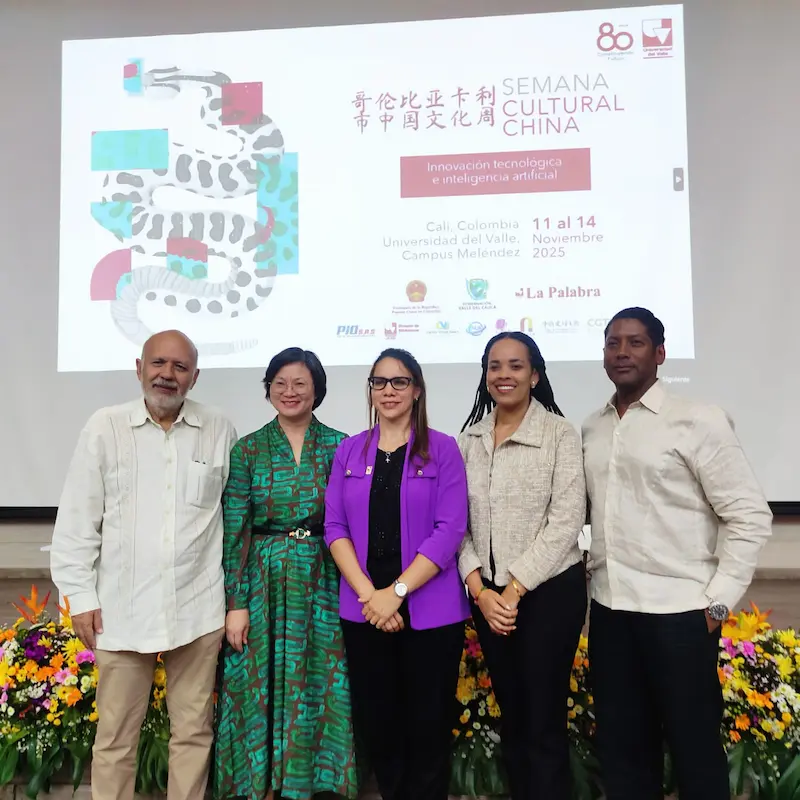 Apertura de la Semana Cultural China 2025, Universidad del Valle. Foto: Cortesía de Darío Henao Restrepo, director de la Escuela de Estudios Literarios de la Universidad del Valle.