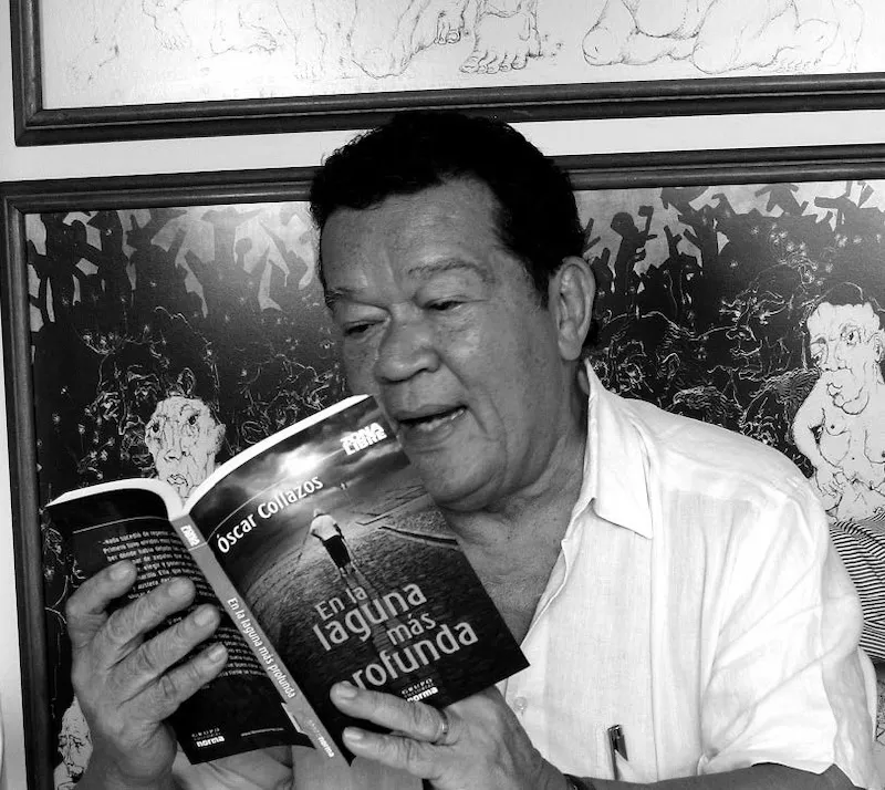 Óscar Collazos leyendo un fragmento de su novela “En la laguna más profunda” - Foto: http://ntc-eventos.blogspot.com