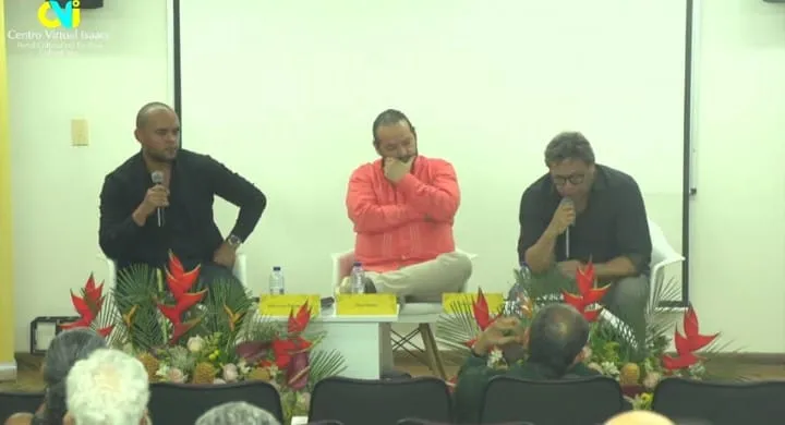 De izquierda a derecha: Julio César Pino Agudelo, Óscar Osorio y James Valderrama. Foto: Centro Virtual Isaacs.