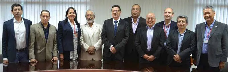 Equipo de trabajo Nuevo rector Universidad del Valle período 2015 – 2019, de izquierda a derecha: Luis Carlos Castillo Gómez, Oscar López Pulecio, Liliana Arias Castillo, Nelsón Porras, Edgar Varela Barrios, Guillermo Murillo, Edgar Quiroga Rubiano, Felipe García Vallejo, Oswaldo López y Néstor Hugo Millán - Foto: Facebook Universidad del Valle