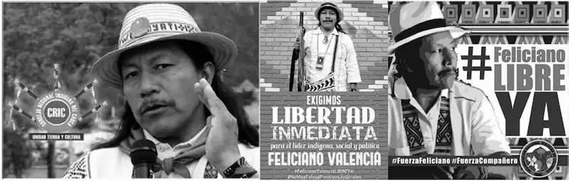 Afiches Liberación Feliciano Valencia - Foto tomada de: http://www.servindi.org