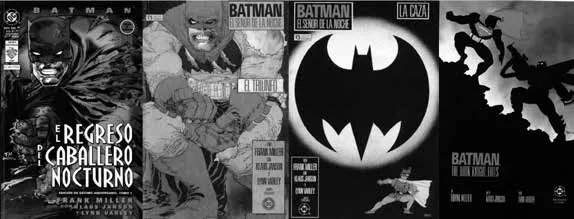 Portadas novelas gráficas de Batman, el señor de la noche - Foto tomada de: http://www.bocadillosdepensamiento.com