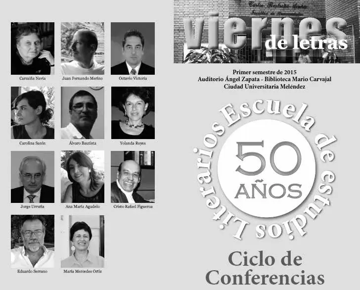 Flyer primer ciclo de conferencias viernes de letras