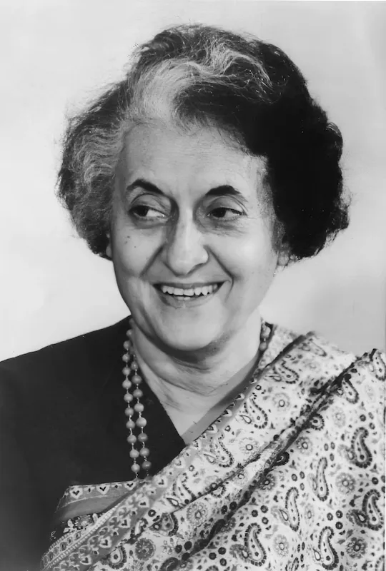Indira Ghandi (1917 - 1984), política india. Foto: Tomada de Wikipedia.