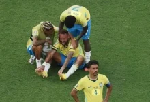 Jugadores brasileños tras caer eliminados en octavos ante Noruega en la Copa del Mundo. 2026. Foto: AFP.