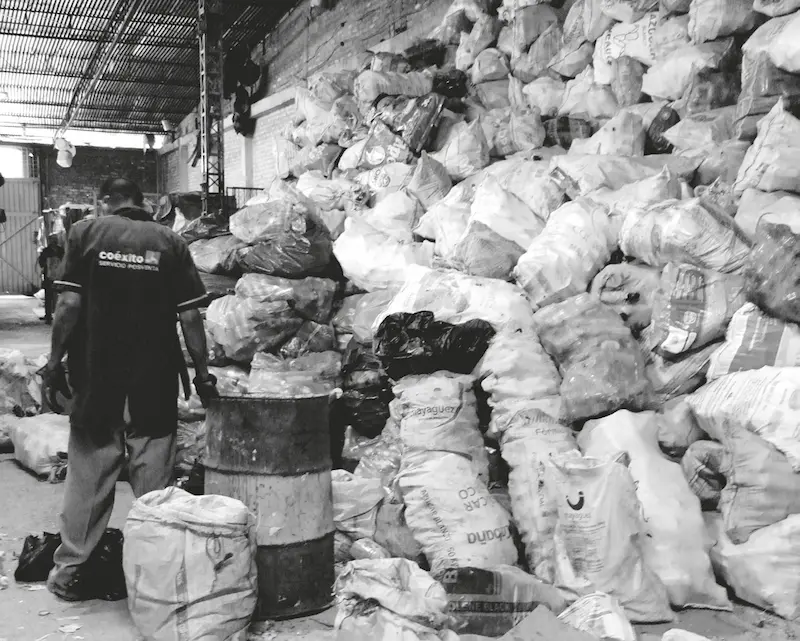 Planta de recuperación de vidrio.