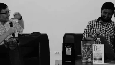 Santiago Vizcaíno y Federico Díaz Granados en el conversatorio Viernes de Letras - Foto: https://www.facebook.com/EstudiosLiterariosUV